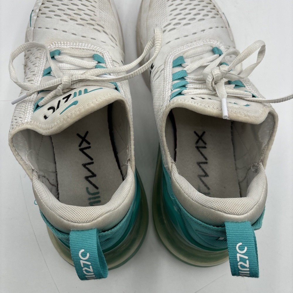 Nike Air Max 270 Sneakers Womens Size 10.5 White Teal AH6789-119 Running Shoes - Picture 10 of 15